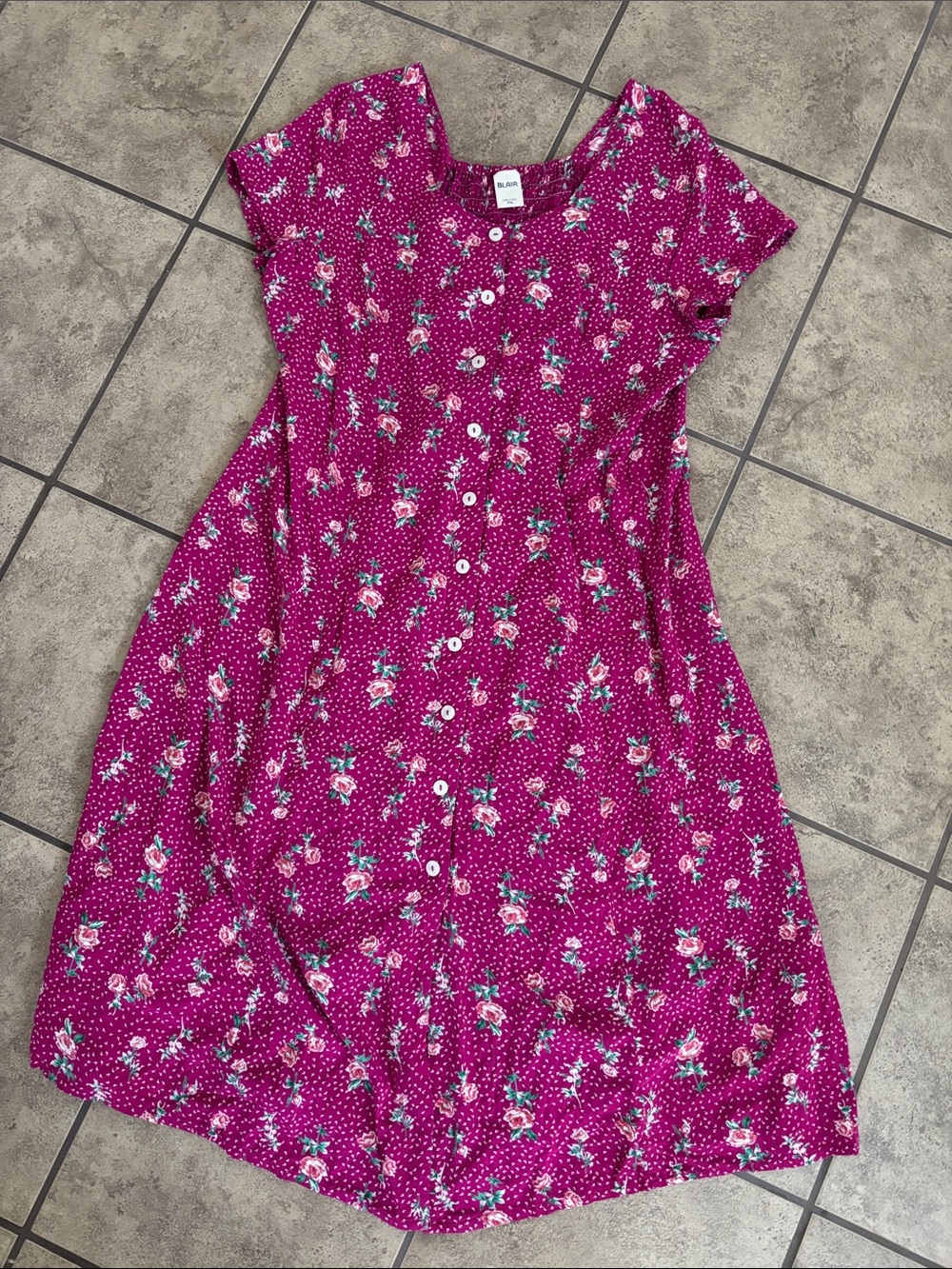 Blair Pink Floral Button-Front Dress